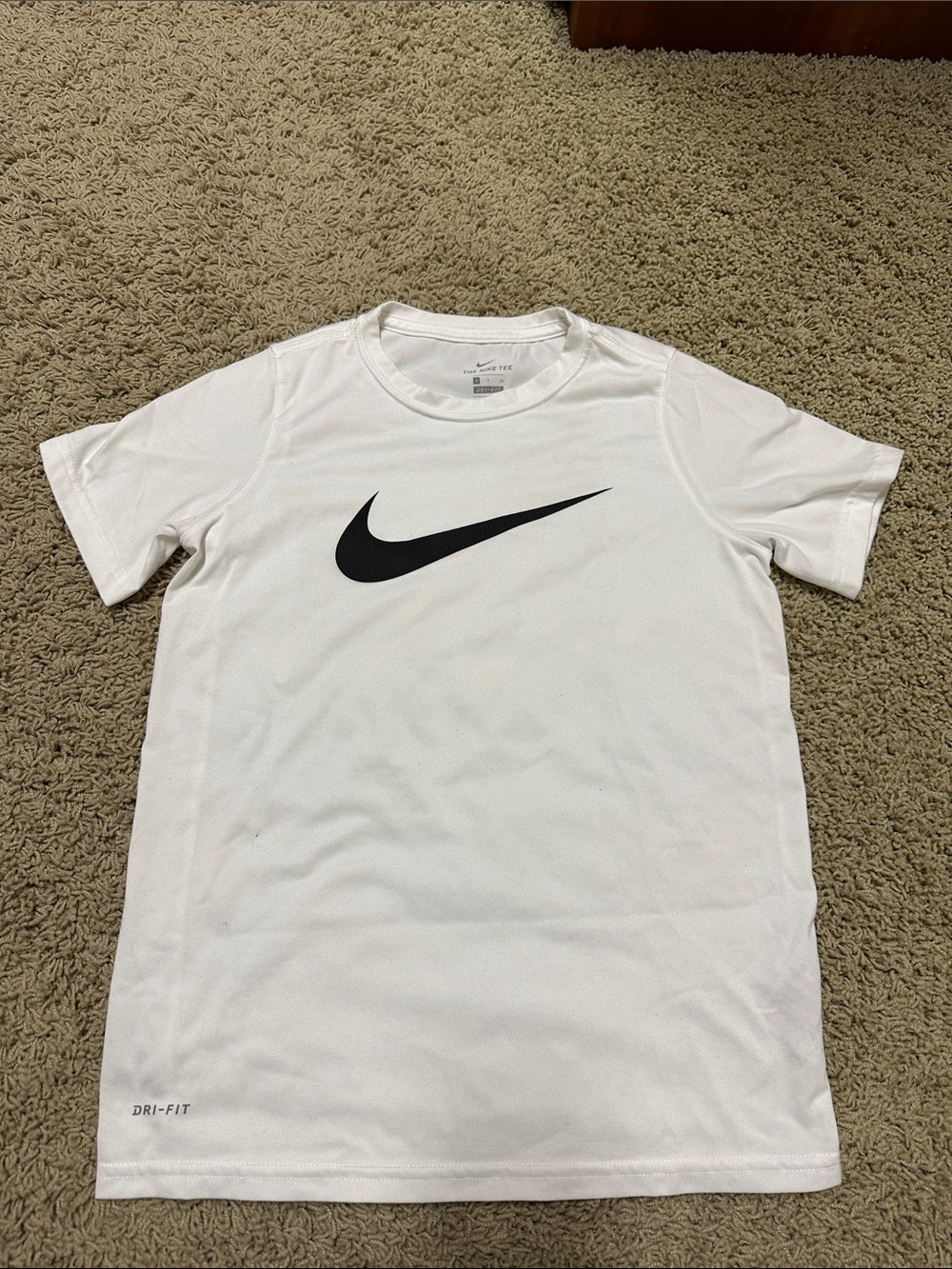 Nike White Short Sleeve Tee with Black Swoosh